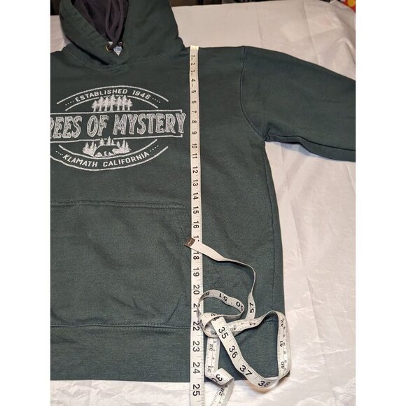 TREES OF MYSTERY Pullover Hoodie Sweatshirt Unisex Size Small Green Heavyweight - Picture 12 of 14
